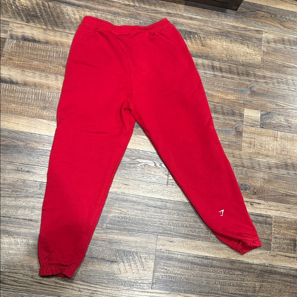 Gymshark Campus Graphic Oversized Joggers ( Size L ) 
Color: Conditioning Red - Picture 3 of 4